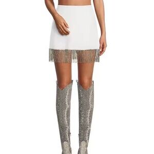 Gianni Bini Dixie Rhinestone Fringe Coordinating Crepe Skirt (size 6)